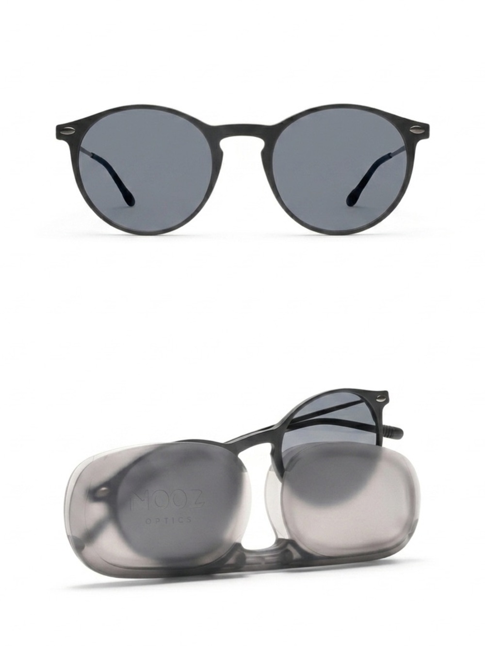Women’s Black Round Sunglasses with Gray Lenses Polarized Lightweight